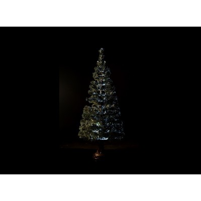 ÁRBOL LED FIBRA ÓPTICA CON EFECTOS, BLANCO 150 cm de altura