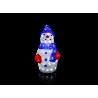 MUÑECOS LUMINOSOS LEDS, MUÑECO DE NIEVE 30 cm