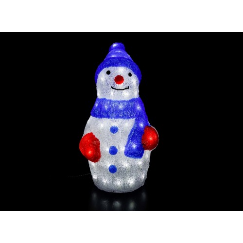 42 cm, funciona con pilas Bambelaa Muñeco de nieve con iluminación led color rojo 