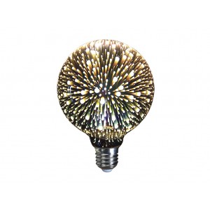 LAMPARA DECORATIVA 3D FILAMENTO LED GLOBO EFECTO FUEGOS ARTIFICIALES E27 4W 320º 230V