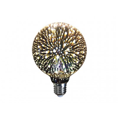 LAMPARA DECORATIVA 3D FILAMENTO LED GLOBO EFECTO FUEGOS ARTIFICIALES E27 4W 320º 230V