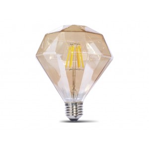 LAMPARA DECORATIVA FILAMENTO LED PRISMA AMBAR E27 4W 2200K 360º 230V