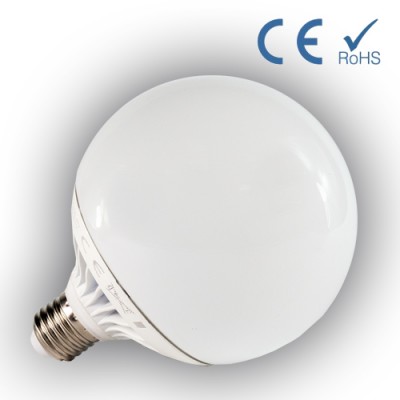 Bombilla LED Globo 120mm E-27P 15W cristal y base aluminio