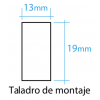 Interruptor rectangular tecla negra 10Amp 250V