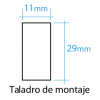 Interruptor rectangular tres posiciones tecla negra 16 Amp 250V