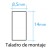 Interruptor rectangular mini tecla negra 6 Amp 250V