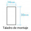 Interruptor luminoso rectangular tecla roja 10Amp 250V