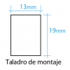 Interruptor rectangular tecla negra 6 Amp 250V