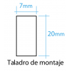 Interruptor rectangular tecla negra 6 Amp 250V