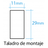 Interruptor rectangular tecla negra 16 Amp 250V